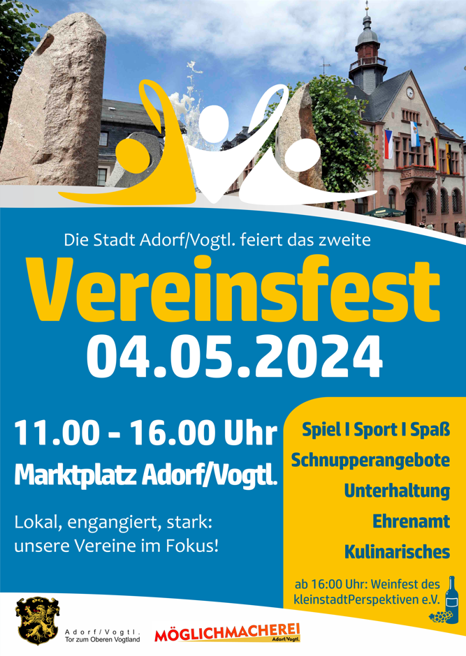 Vereinsfest am 4. Mai auf dem Marktplatz Adorf